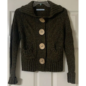 Lily McNeal Merino Wool And Cashmere Cardigan Sweater Size XS Has Pockets (D18)